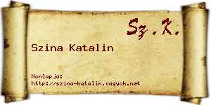 Szina Katalin névjegykártya