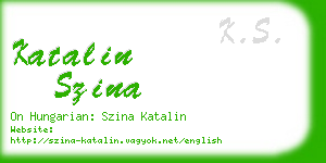 katalin szina business card